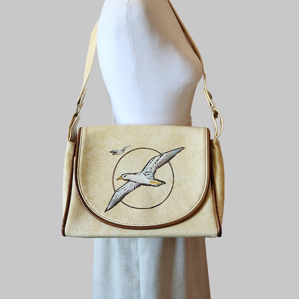 Vinyl Nautical Seagull Shoulder Bag - Vintage 1970's - The Original Florida Keys Handbag