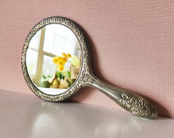 Ornate Silver Beauty Mirror - Vintage