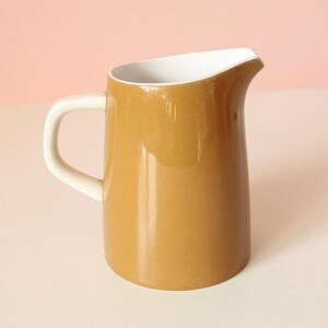 Retro Ochre & White Mikasa Creamer, Vintage Cera-Stone