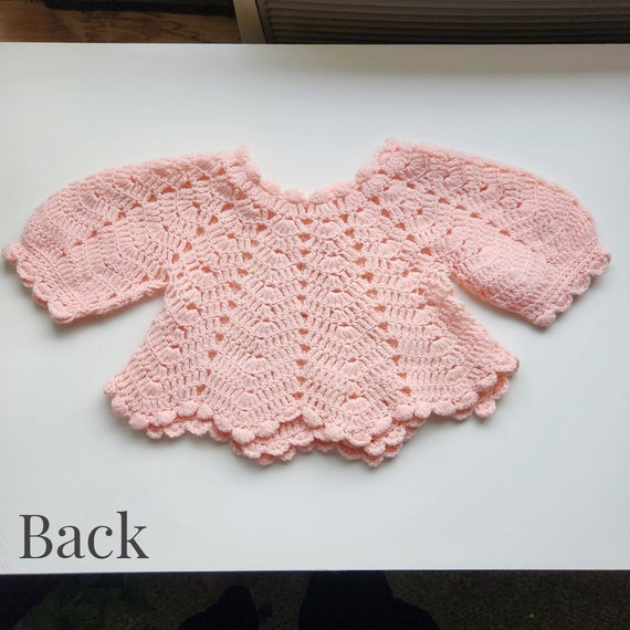 Precious Pink Vintage Knitted Baby Girl Newborn S… - image 3