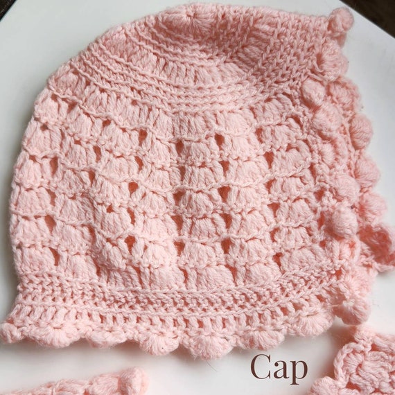 Precious Pink Vintage Knitted Baby Girl Newborn S… - image 5