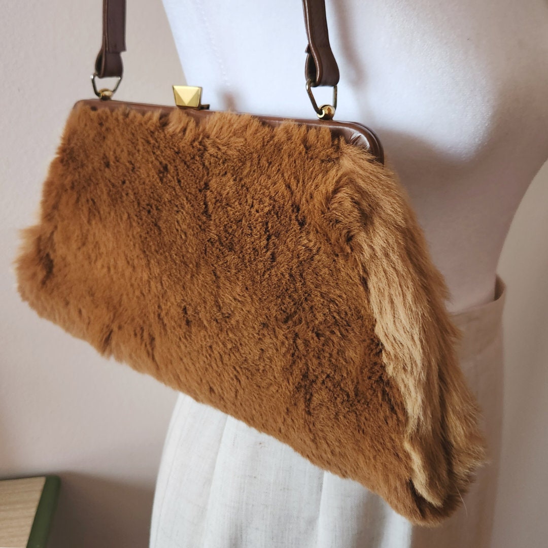 バッグ 00s archive leather fur hand bag Vintage Genuine Kangaroo Fur Handbag, Douglas Kenrick