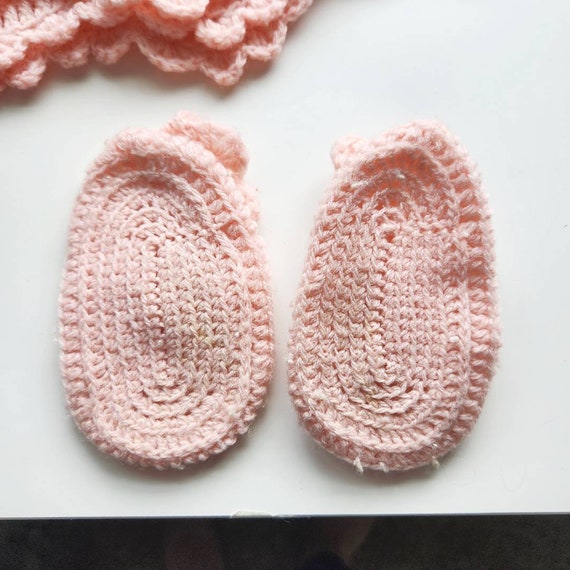 Precious Pink Vintage Knitted Baby Girl Newborn S… - image 7