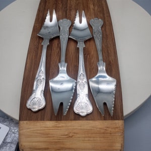 Set of 4 Vintage Dessert Sporks Spades Silverplate EPNS A1 Sheffield England