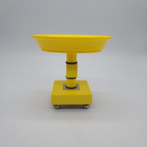 Vintage Yellow Modernist Business Card Tray, Hard Plastic