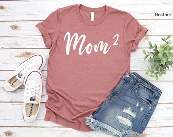 Mom of 2 Shirt, Mom Square Shirt, Mother of Two Shirt, Mama Shirts, Pregnancy Announcement Shirt, Mama Squared, Gift for Mom of Two