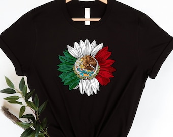 Mexican Flag Sunflower Shirt, Hispanic Heritage Month Tee