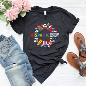 Latin America Flags Shirt, Hispanic Heritage Month Shirt, Proud Hispanic Shirt, Latino Fiesta Shirt, Gift for Her, Gift for Him image 3