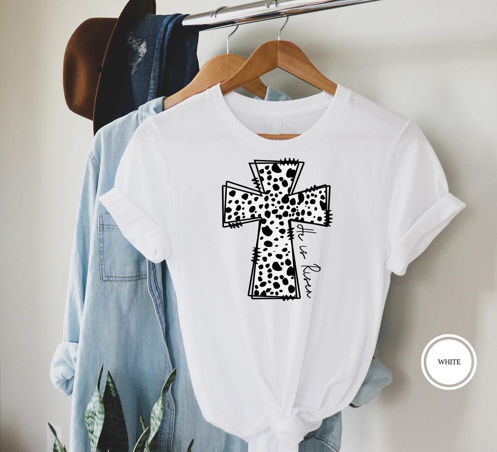 He Is Risen Shirt, Easter Shirt, Cross With Words Shirt, Jesus Lover Shirt, Christian Cross Shirt, Christian Shirt, Cross Shirt Glowstitch