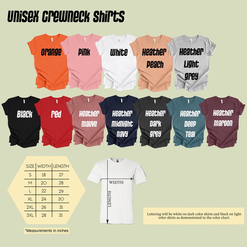 a group of t - shirts with the names of each of them