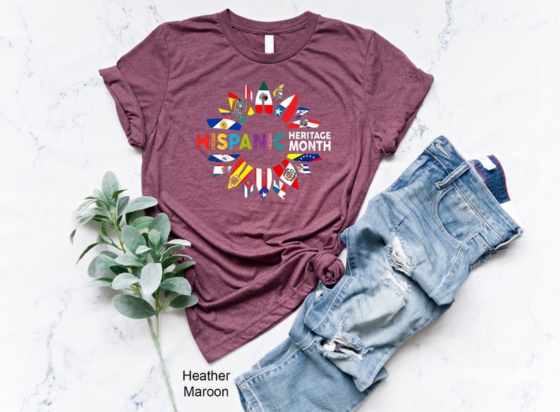 Latin America Flags Shirt, Hispanic Heritage Month Shirt, Proud Hispanic Shirt, Latino Fiesta Shirt, Gift for Her, Gift for Him image 2