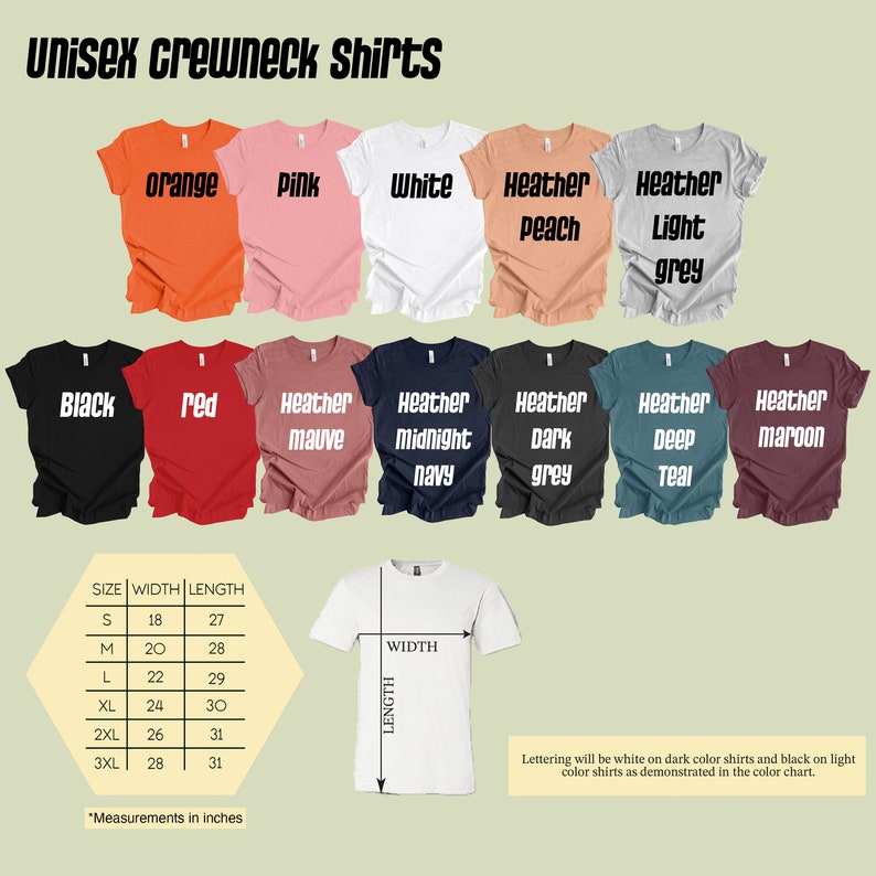 a group of t - shirts with the names of each of them