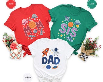 Personalized Space Family Shirt, Custom NASA Design