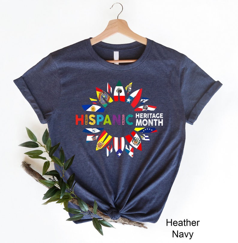 Latin America Flags Shirt, Hispanic Heritage Month Shirt, Proud Hispanic Shirt, Latino Fiesta Shirt, Gift for Her, Gift for Him image 1