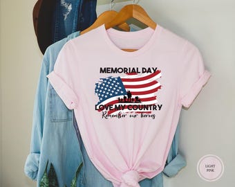 Memorial Day T-Shirt, Patriotic Stars and Stripes, USA Flag