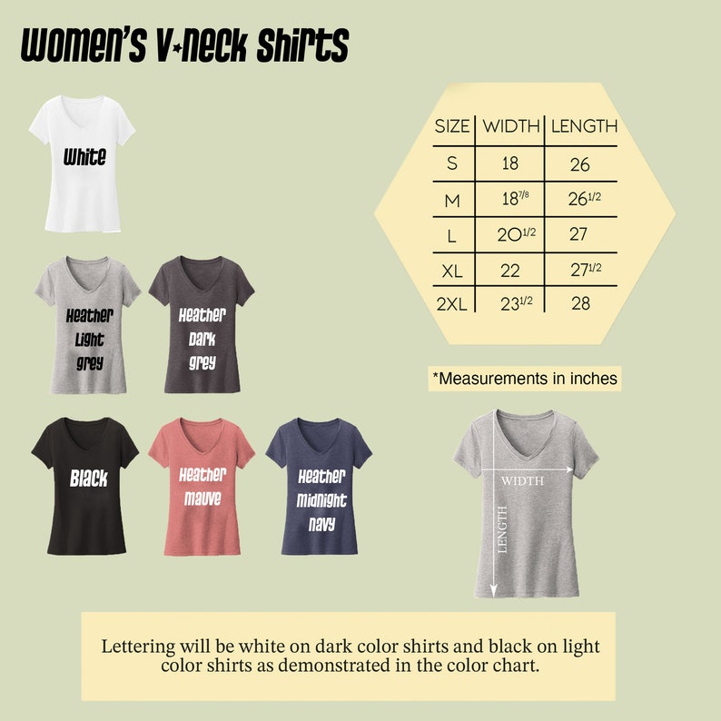 a women's v - neck t - shirt size guide