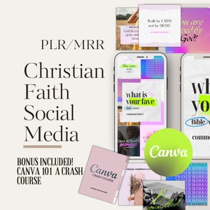 Modelos cristãos para Instagram, PLR/MRR, modelos Canva feitos para você, modelos Instagram para Canva, citações bíblicas MRR, Faith Instagram