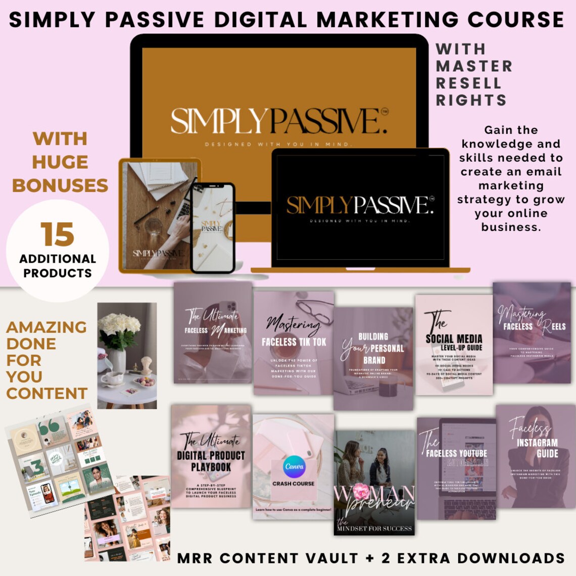 Simply Passive Digital Marketing Course W/ Master Resell Rights, W ...