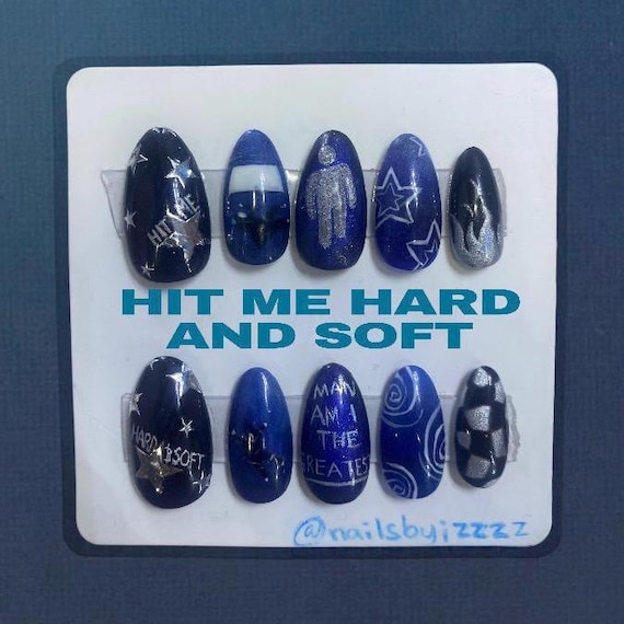 Billie Eilish hit me hard and soft press on nails
