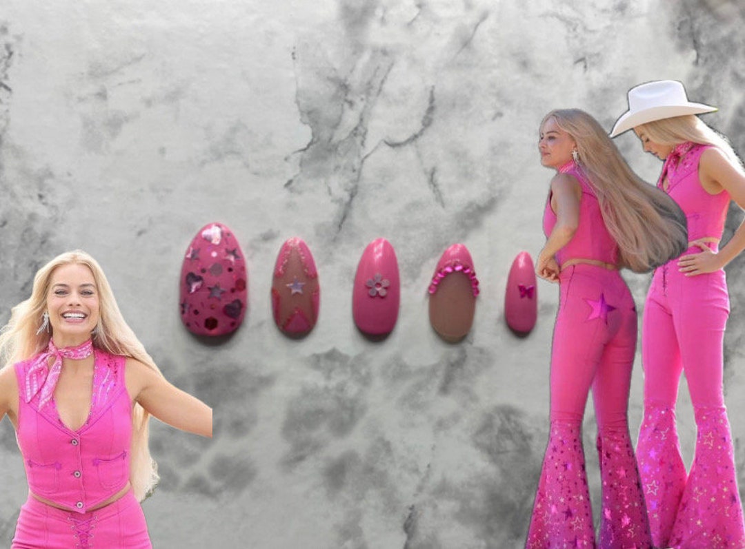 The pink Cowgirl Barbie Barbie Nails - Etsy