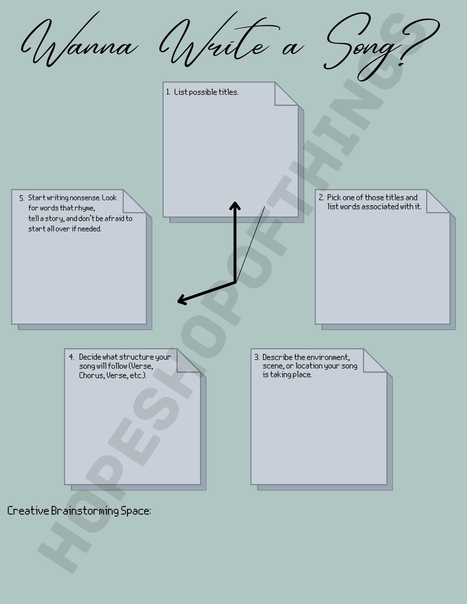 Fun Printable Songwriting Templates Etsy Fun Printable Songwriting Templates Etsy