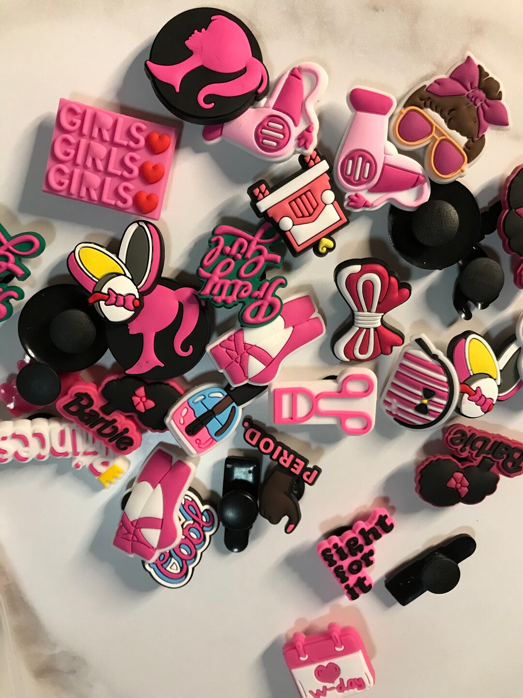 Jibbitz Charms Barbie Princess Period Pink Single Charms Etsy