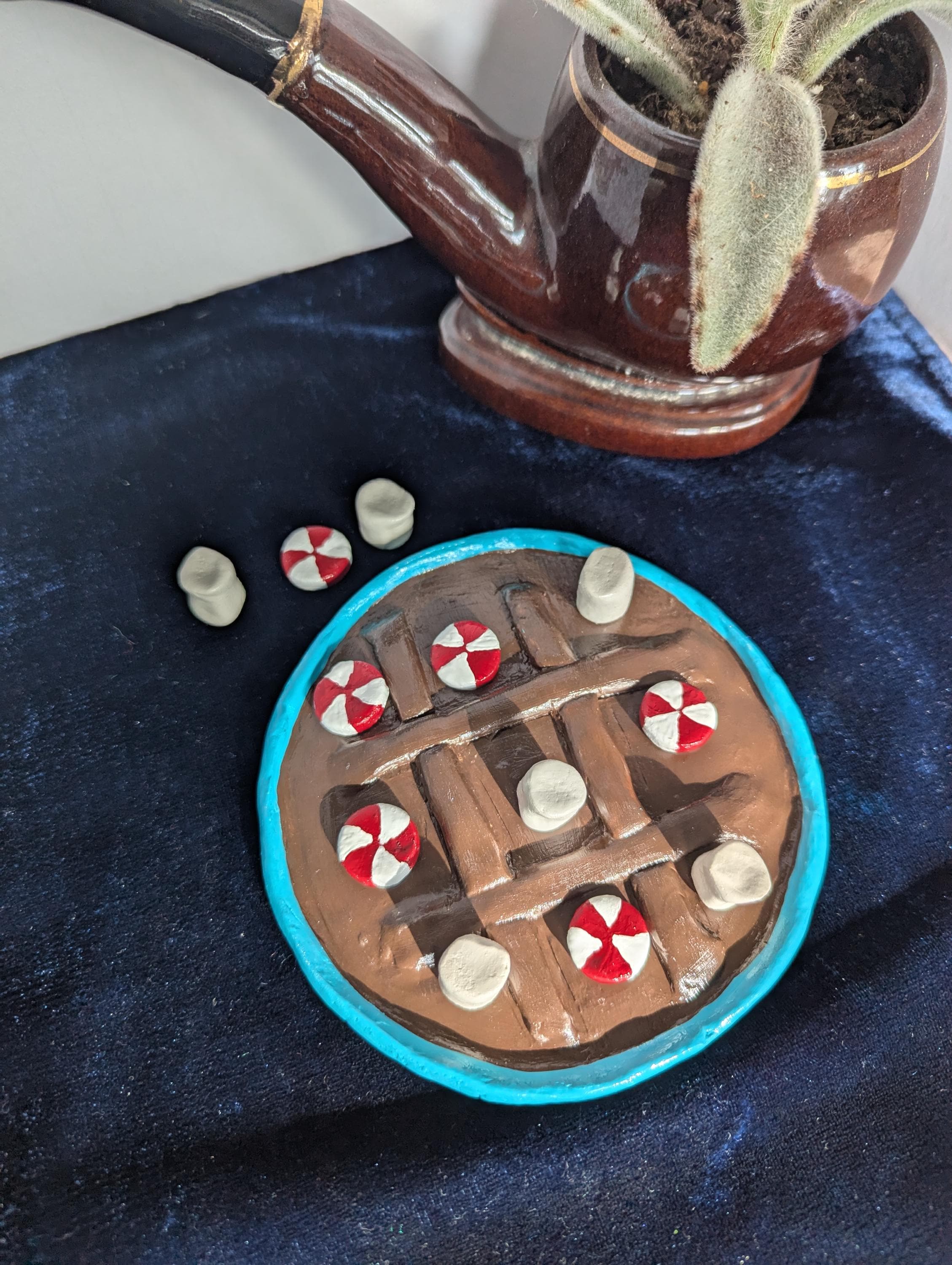 Hot Chocolate Clay Tic Tac Toe Board - Etsy
