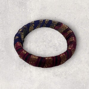Boho Large Fabric Wrapped Wood Bangles, Bohemian Sari Silk Bracelet, Silk Bangle, Silk Wrapped Bracelet, Bangle, Boho, Silk Wrap, Upcycled