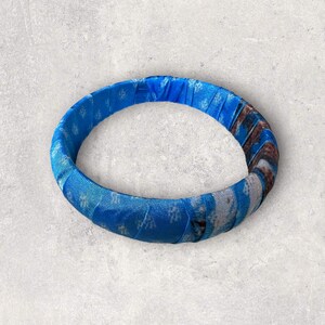 Boho Large Fabric Wrapped Wood Bangles, Bohemian Sari Silk Bracelet, Silk Bangle, Silk Wrapped Bracelet, Bangle, Boho, Silk Wrap, Upcycled