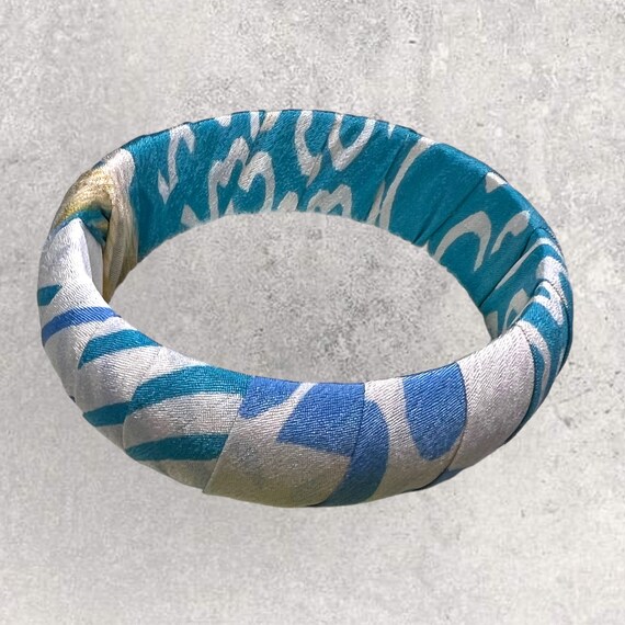 Boho Sari Silk Wrapped Bangle: Upcycled Fabric Bracelet