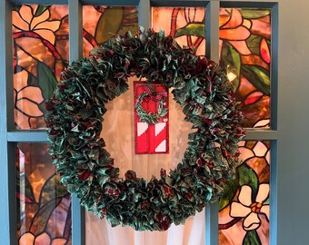 Boho Sari Silk Rag Wreath: Shabby Chic Bohemian Decor