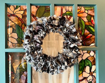 Boho Sari Silk Fabric Wreath: Shabby Chic Bohemian Decor
