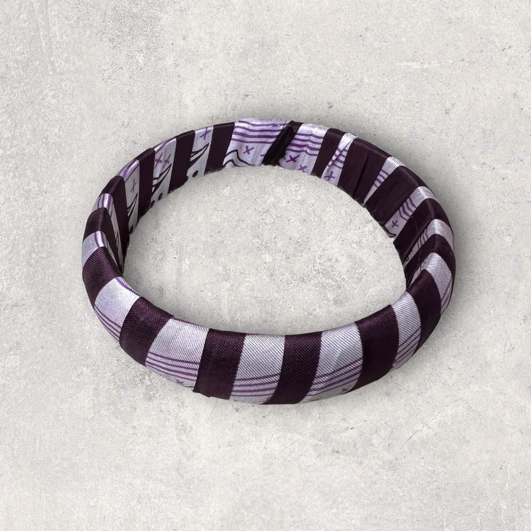 Boho Large Fabric Wrapped Wood Bangles Bohemian Sari Silk Etsy