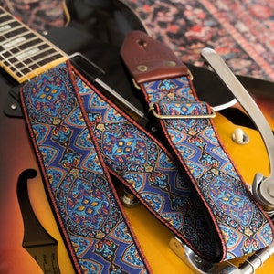 Esperance vintage custom handgemaakte gitaarband, lederen uiteinden