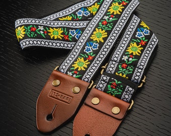 NEUER Hippie Freo vintage handgemachter Gitarrengurt, Echtes Leder-Enden