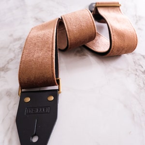 Brownie velvet vintage retro guitar strap &quot;Genuine leather ends&quot;