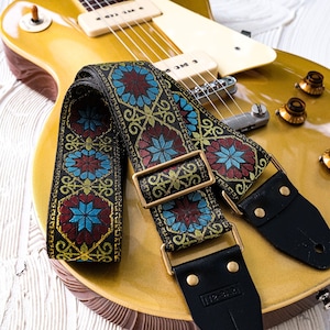 Cairo vintage retro guitar strap &quot;Genuine leather ends&quot;