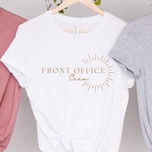 Front Office Crew SVG PNG School Staff for Cute TShirts, Cups, Etc. Thin Minimalist Sun, Boho Design