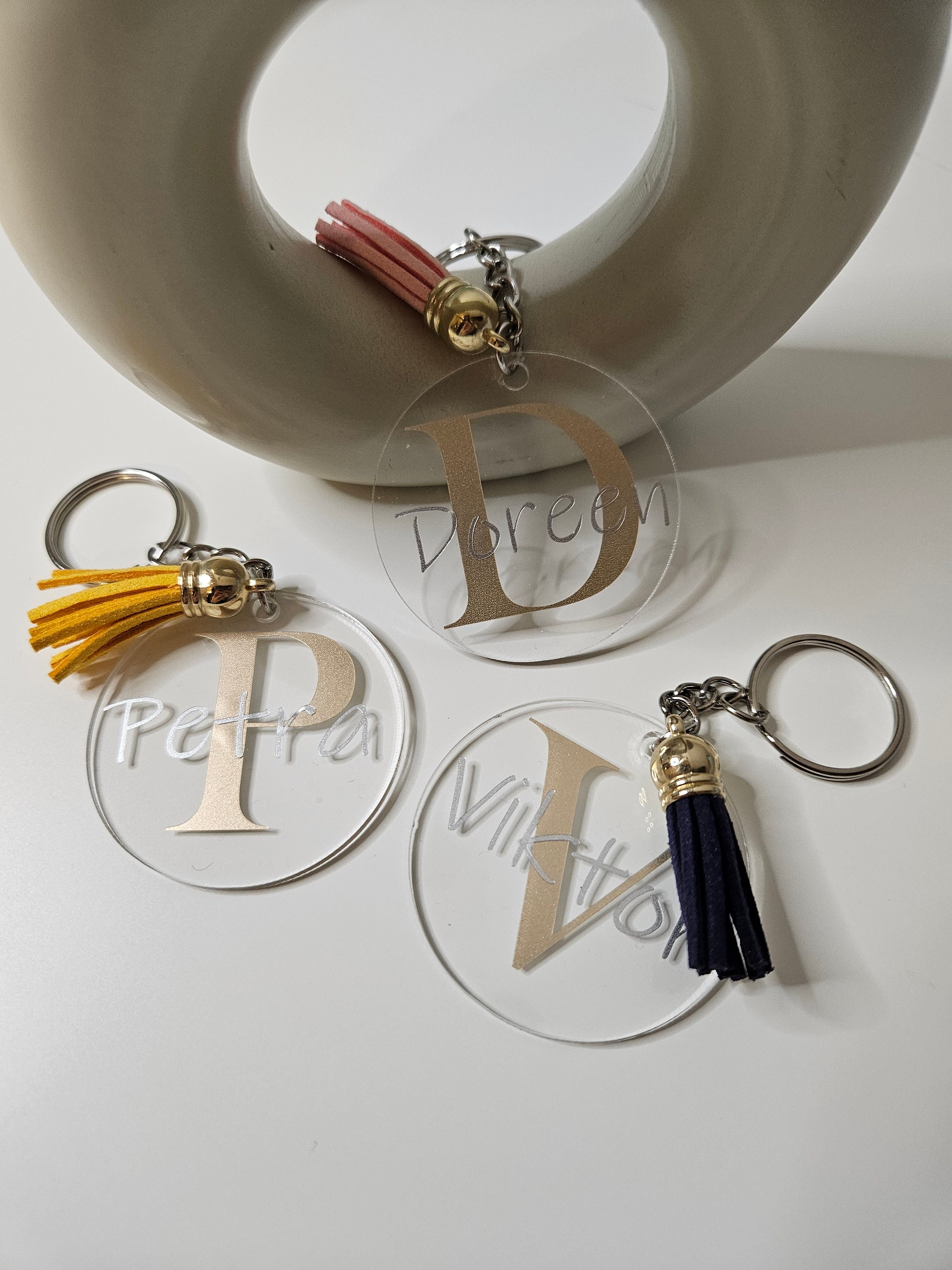 Tassel  Quaste personalisierter Schlüsselanhänger mit Holzanhänger –  Einklangdesign