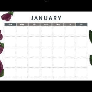 Blanco bloemenkalender