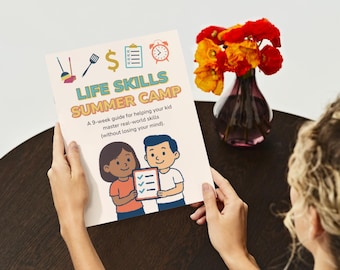 Campo estivo di abilità di vita / Quaderno di lavoro per bambini di 9 settimane in formato PDF / Solo download digitale / Programma giornaliero, temi e checklist