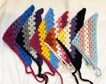 Crochet Pride Flag Bandana Hair Scarf