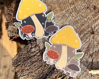Cute Mushroom Vinyl Stickers | Waterproof Nature Decals