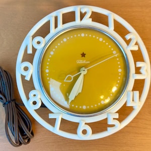 Telechron Clock model # 2H21 &quot;Decorator&quot; 1948-53, Mid-Century, Runs - Keeps Time