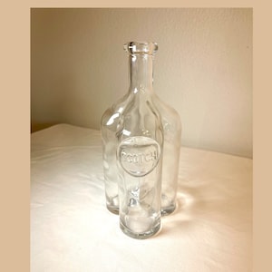 Bouteille de scotch vintage transparente très rare et forme unique