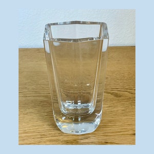 Vintage Heavy Kosta Boda Crystal Vase   B. Edenfalk  Colonna 1986   1980&#39;s art glass