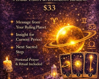 Celestial Spark 3-Card Tarot Reading | Ruling Planet, Current Period Guidance (Email Delivery)