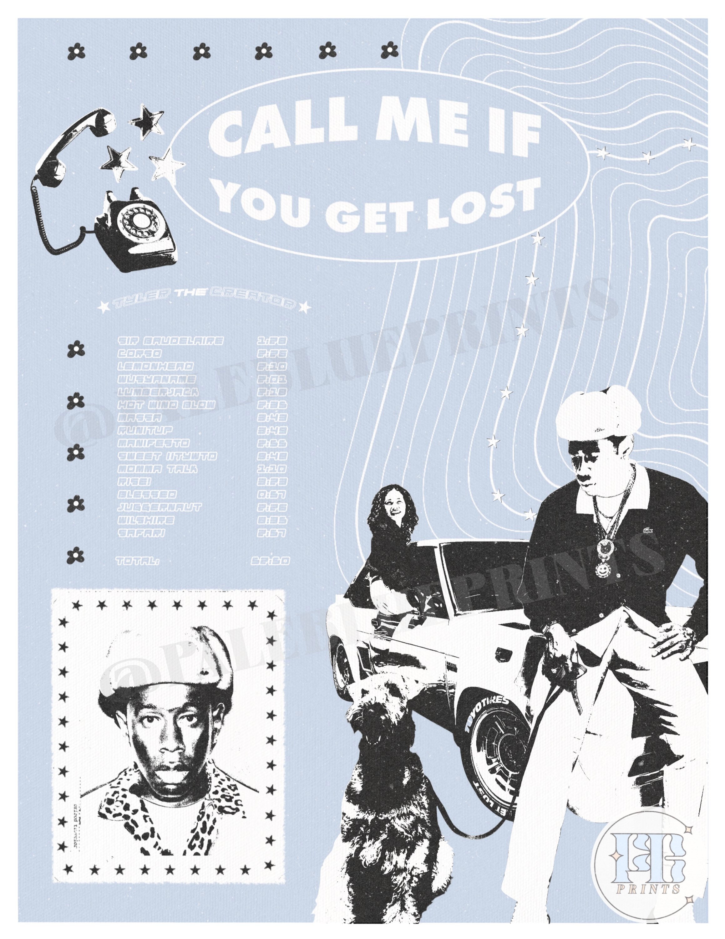 Call me if you get lost, retro style poster print