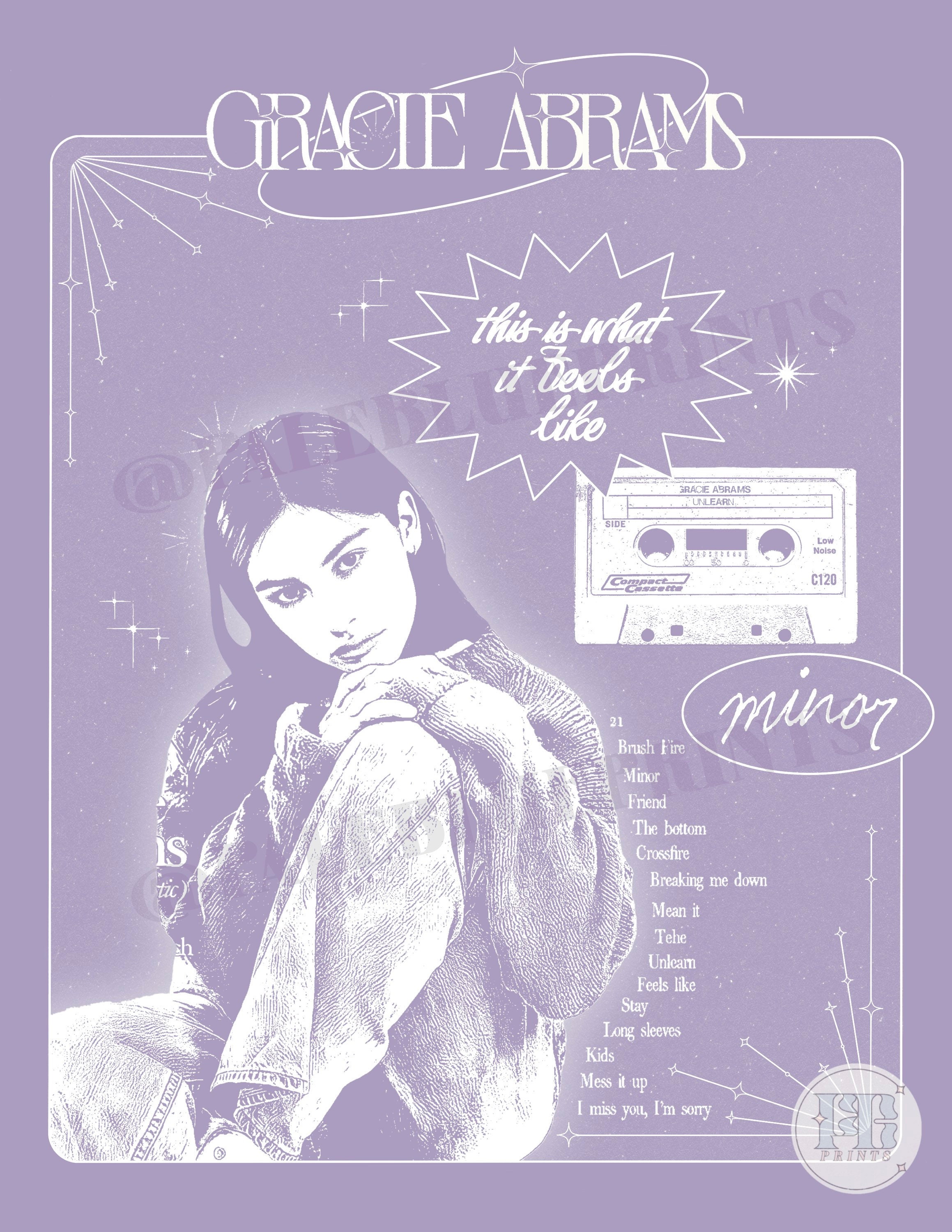 Gracie Abrams retro style poster print - Etsy 日本