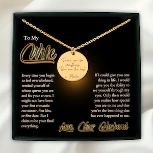 Mírate a través de mis ojos / Mensaje personalizado Collar de monedas Tarjeta de mensaje Regalo